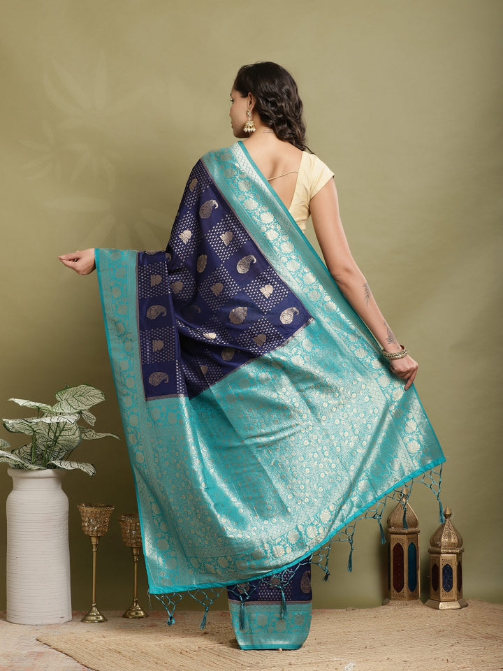 Zari Booti Woven  Crepe Saree