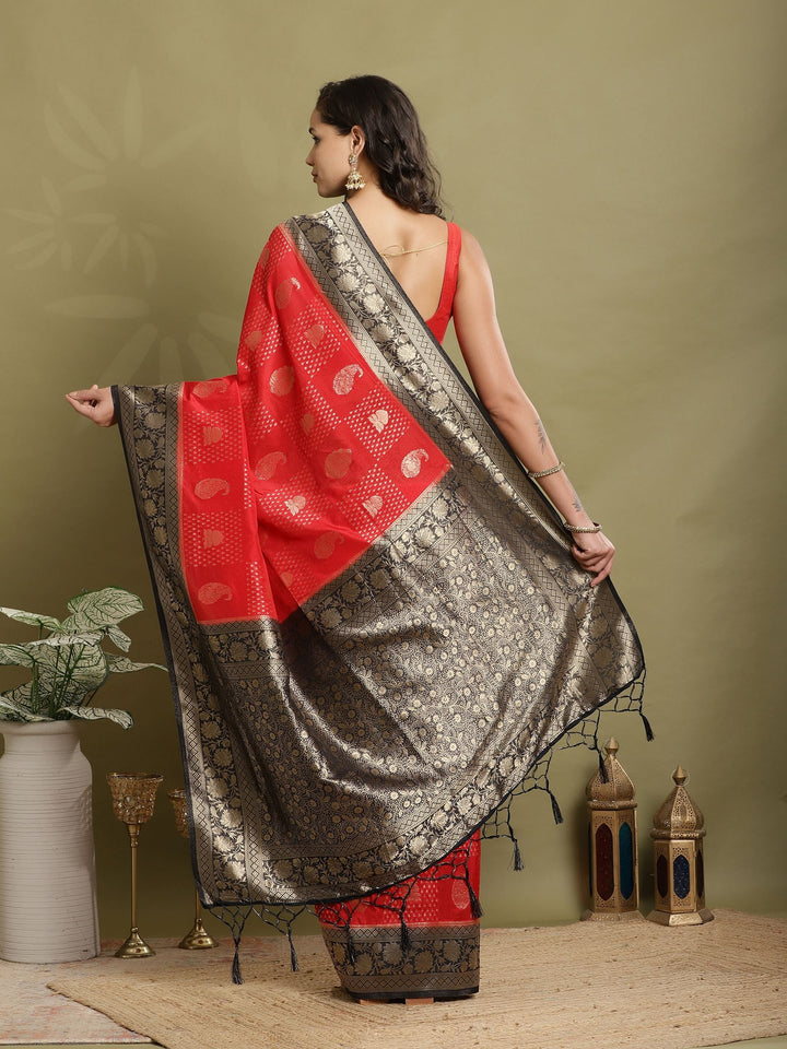 Zari Booti Woven  Crepe Saree