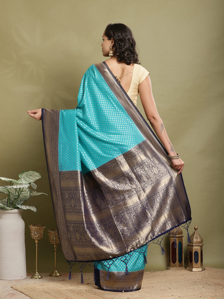 Zari Booti Woven  Crepe Saree