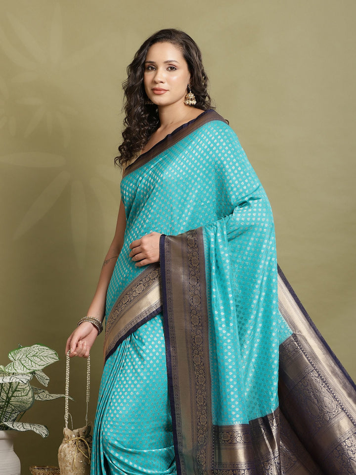 Zari Booti Woven  Crepe Saree