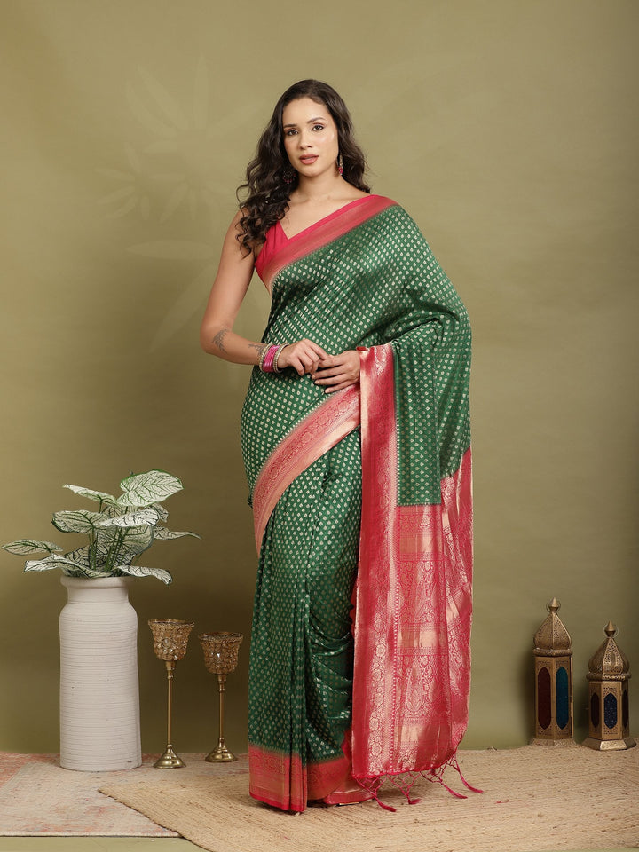 Zari Booti Woven  Crepe Saree