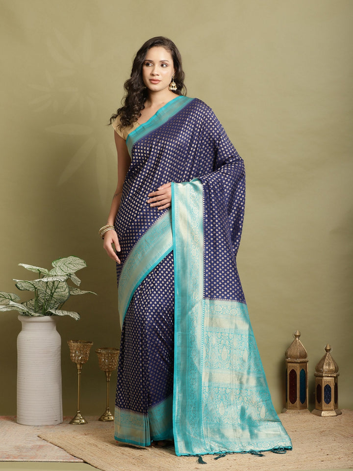 Zari Booti Woven  Crepe Saree