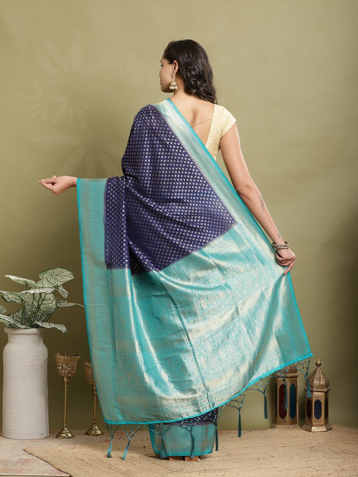 Zari Booti Woven  Crepe Saree