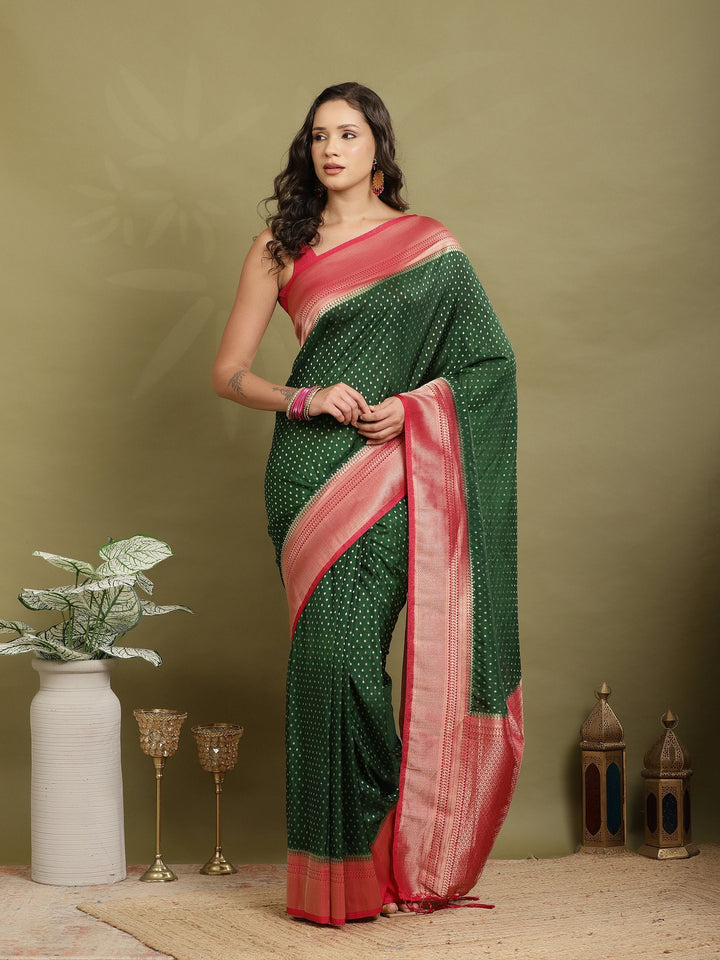 Zari Booti Woven  Crepe Saree