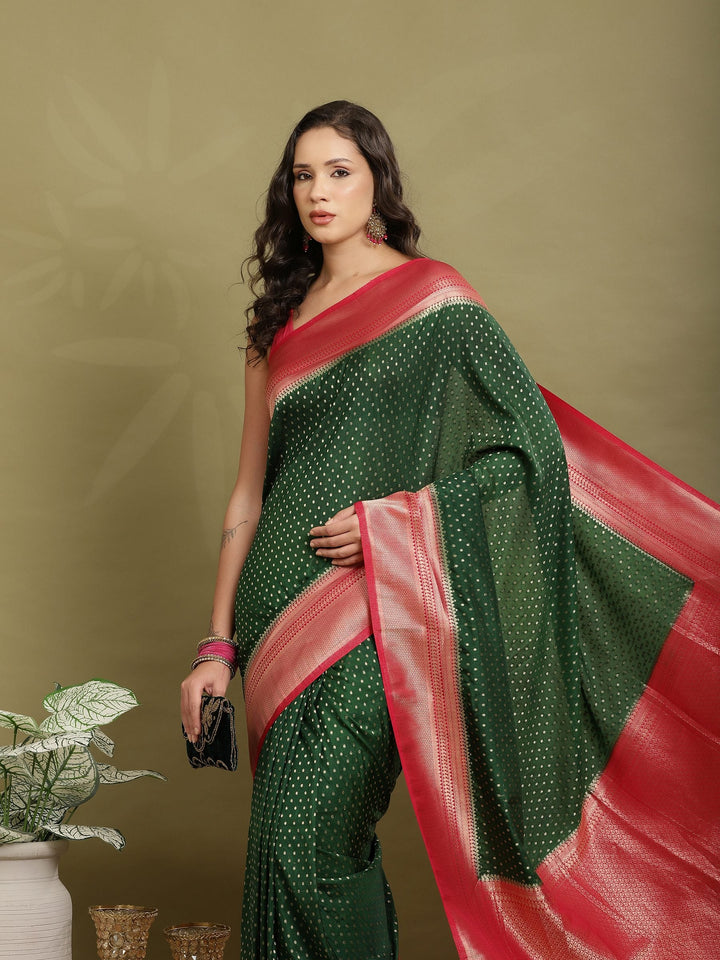 Zari Booti Woven  Crepe Saree