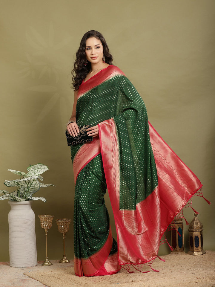 Zari Booti Woven  Crepe Saree