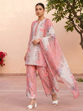 Peach Muslin Floral Print Collar Neck Suit Set