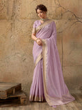 Lavender Tissue Woven Saree
