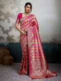 Rani Satin Woven Handloom Saree