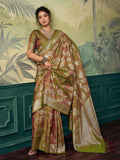 Mehndi Banarasi Silk Woven Saree