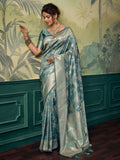 Rama-Green Banarasi Silk Woven Saree