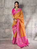 Mustard Banarasi Silk Woven Saree