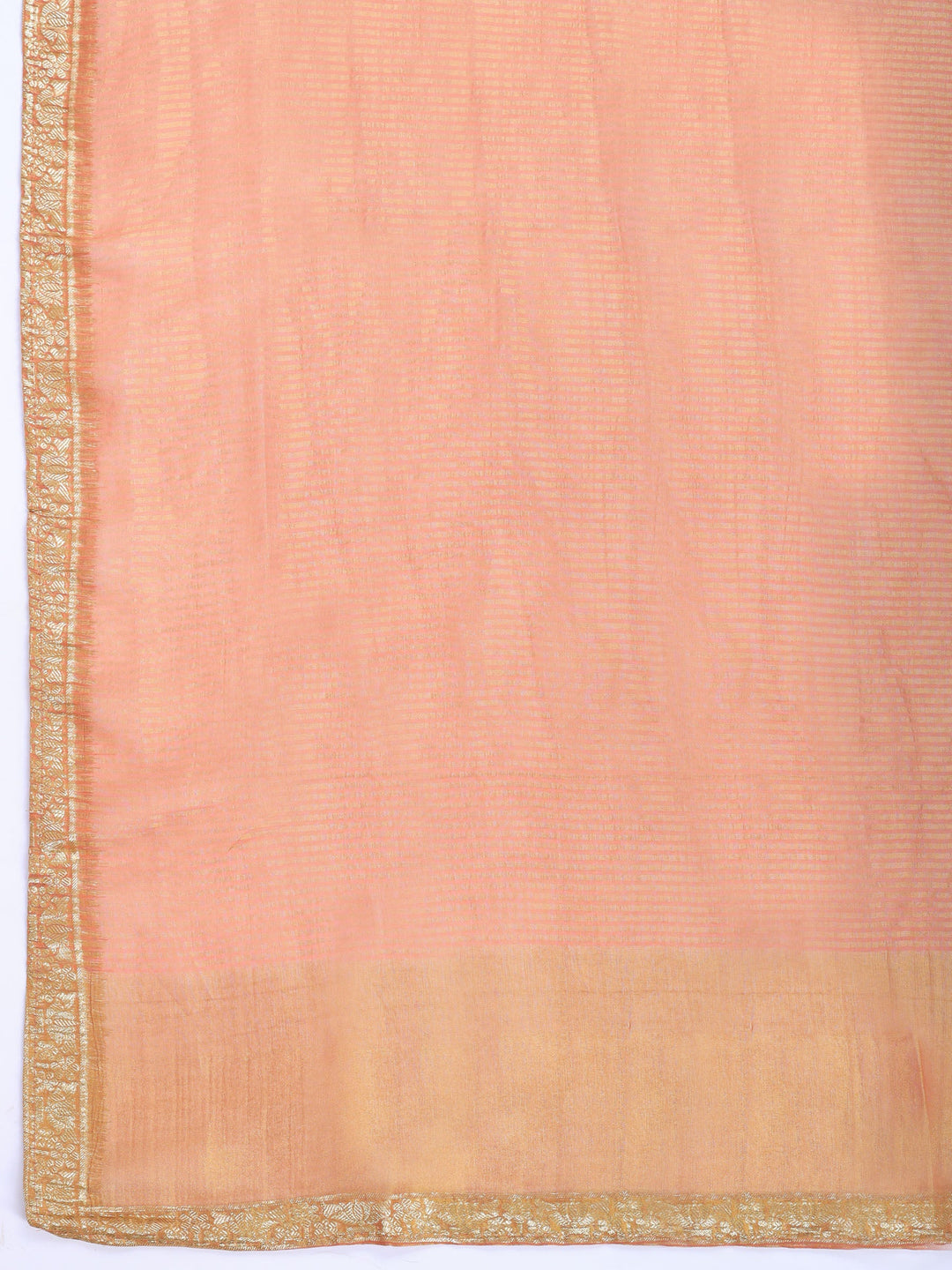 Rust Embroidered Chanderi V Neck Suit Set