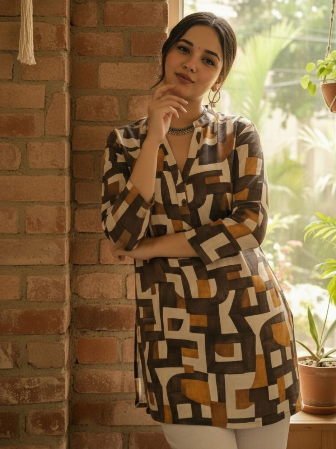 Multi-Colored Cotton Blend Printed Kurta