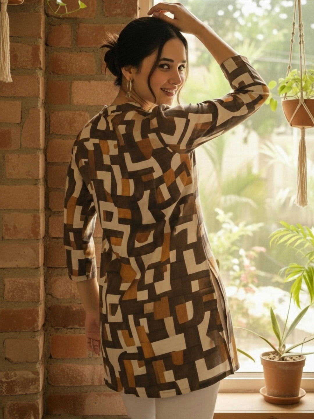 Multi-Colored Cotton Blend Printed Kurta