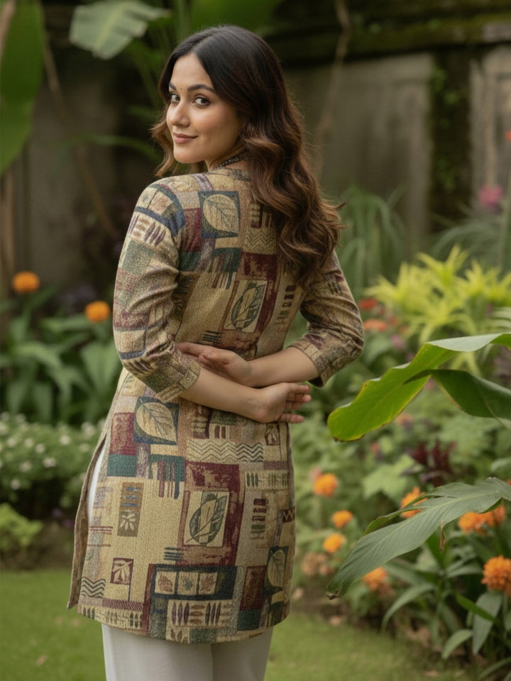 Multi-Colored Cotton Blend Printed Kurta