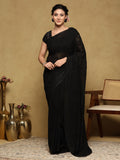 Black Embroidered Georgette Saree