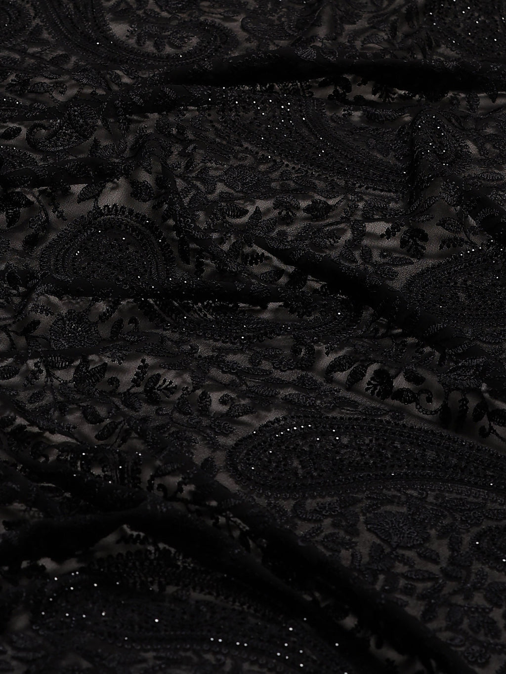 Black Embroidered Georgette Saree