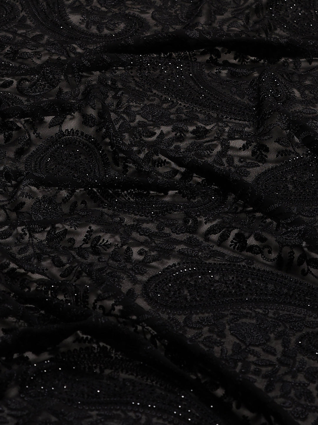 Black Embroidered Georgette Saree