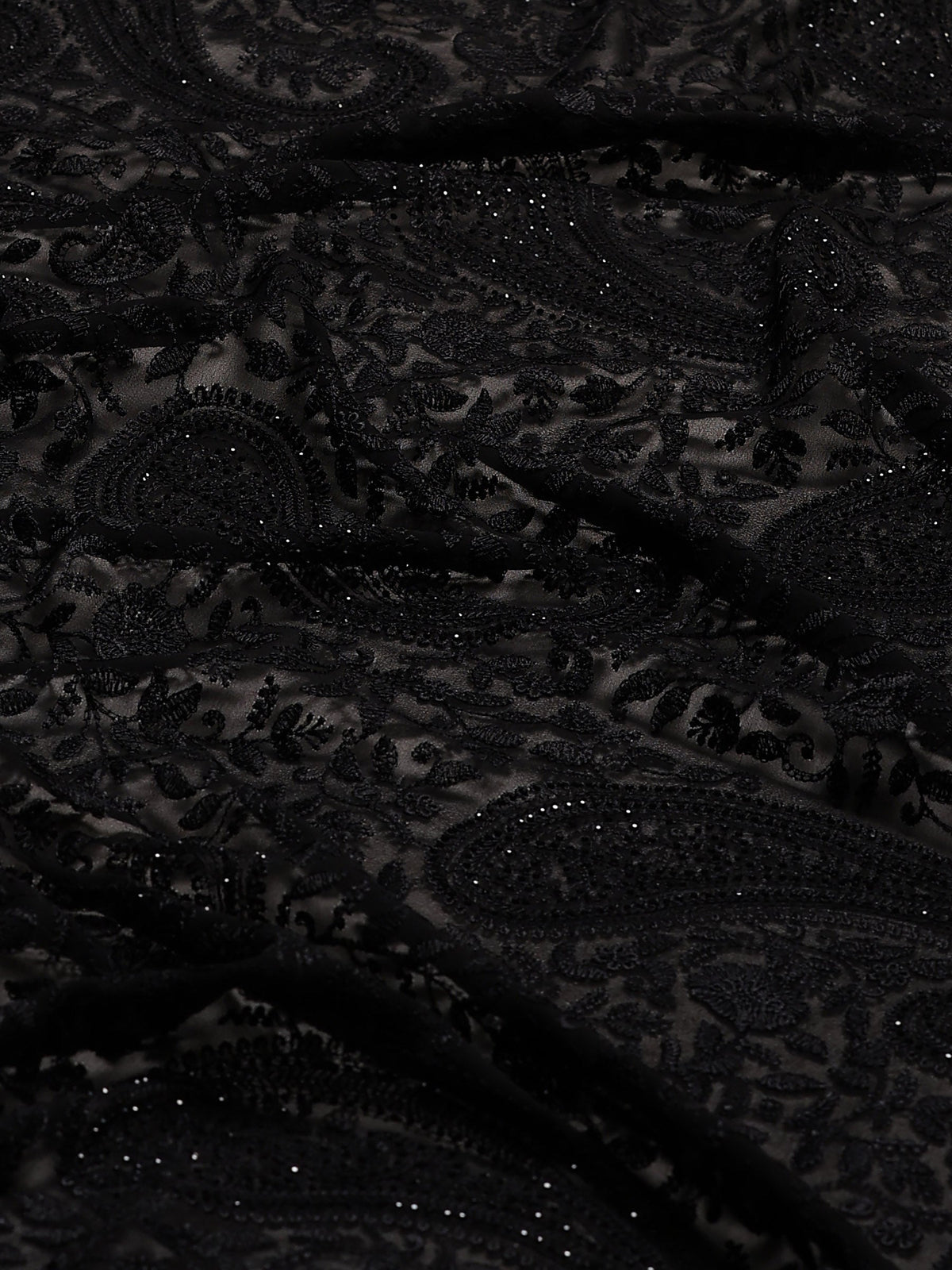Black Embroidered Georgette Saree