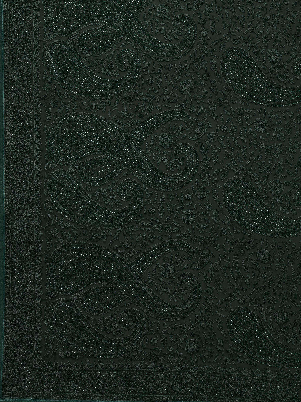 Bottle Green Embroidered Georgette Saree