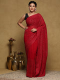 Rani Embroidered Georgette Saree