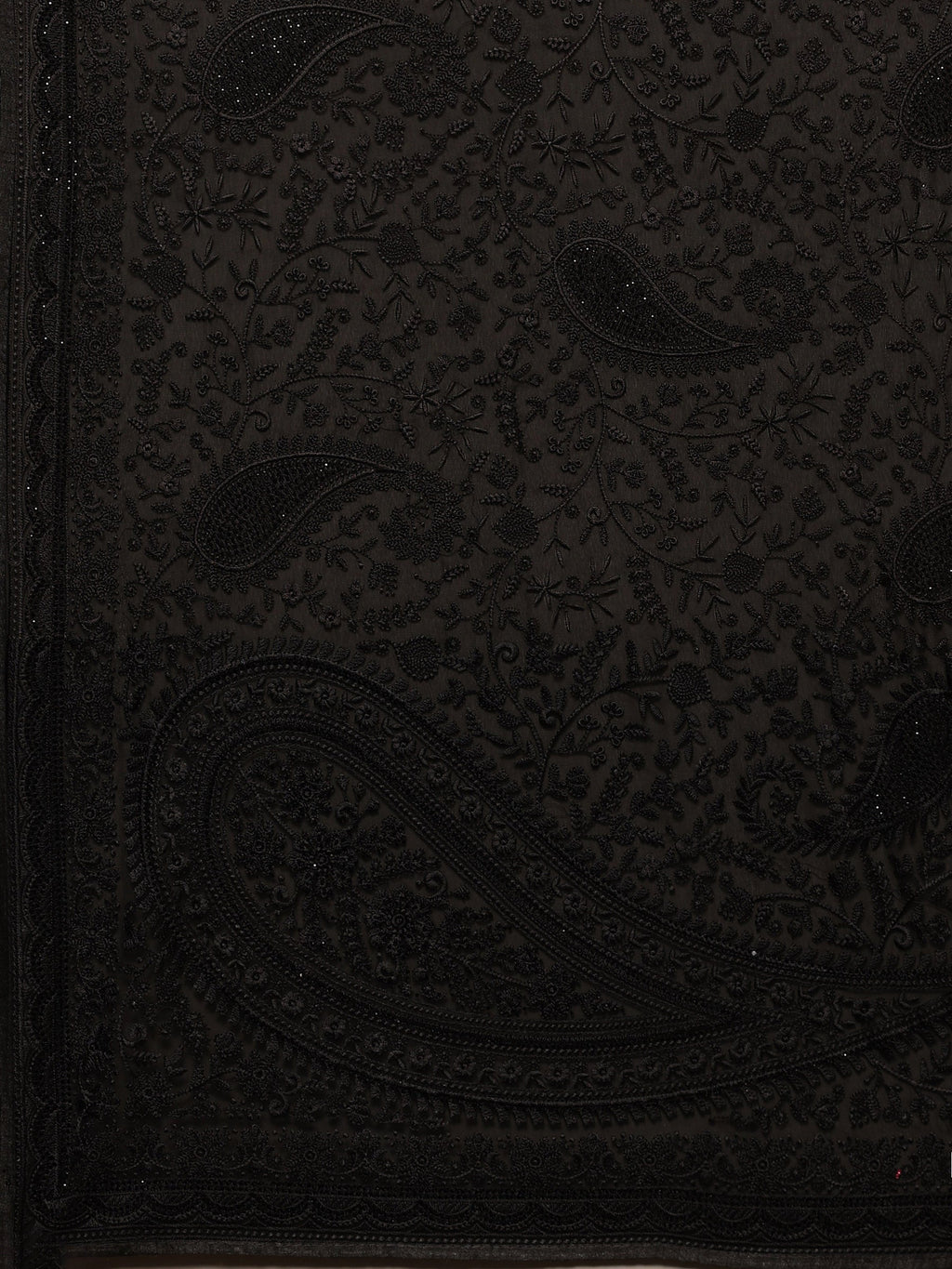 Black Embroidered Georgette Saree