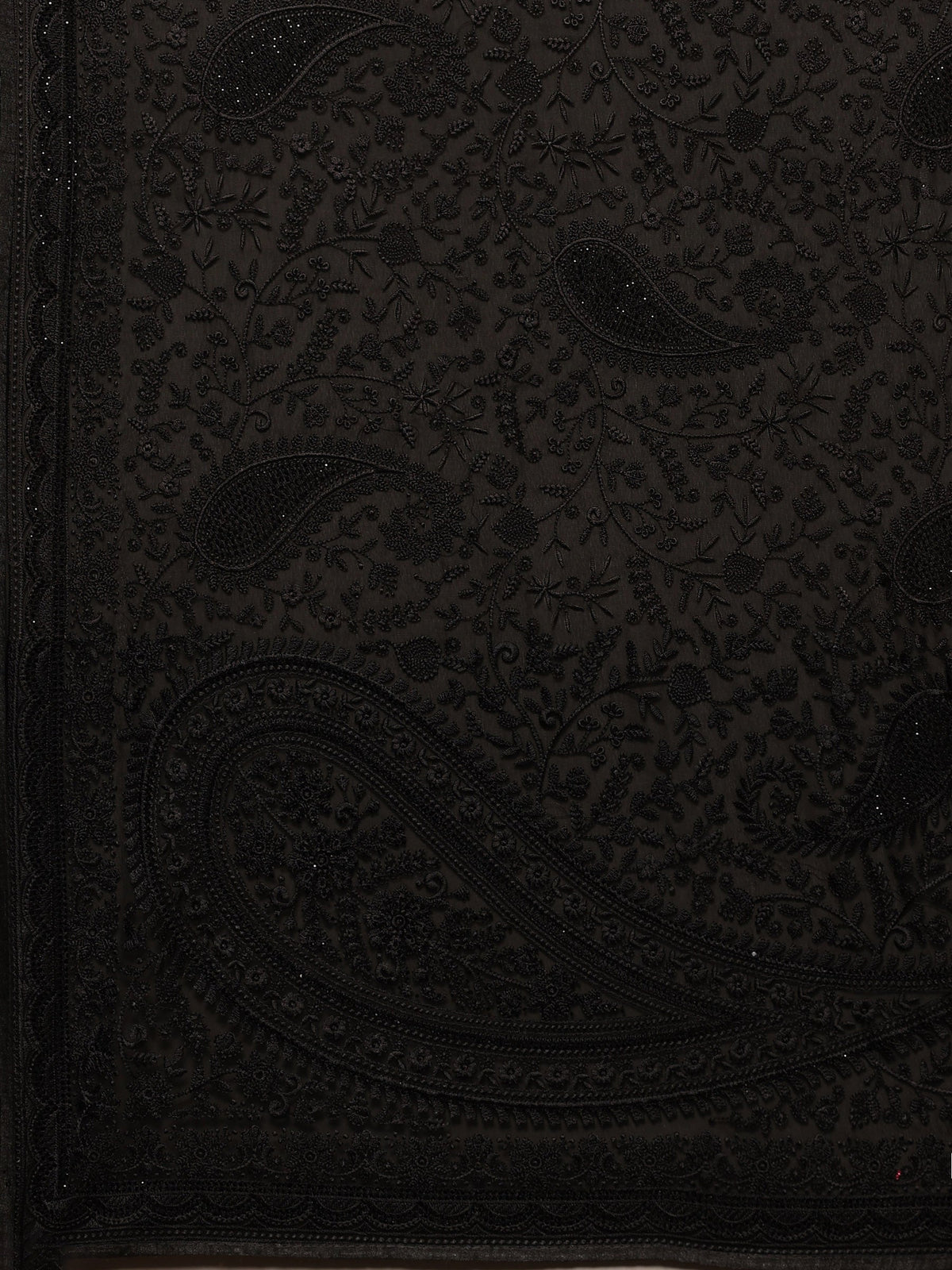 Black Embroidered Georgette Saree
