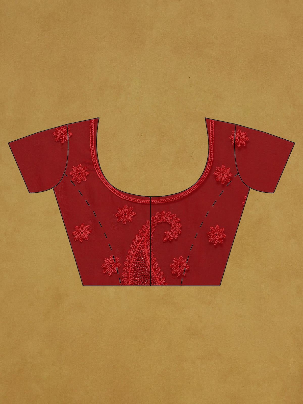 Red Embroidered Georgette Saree