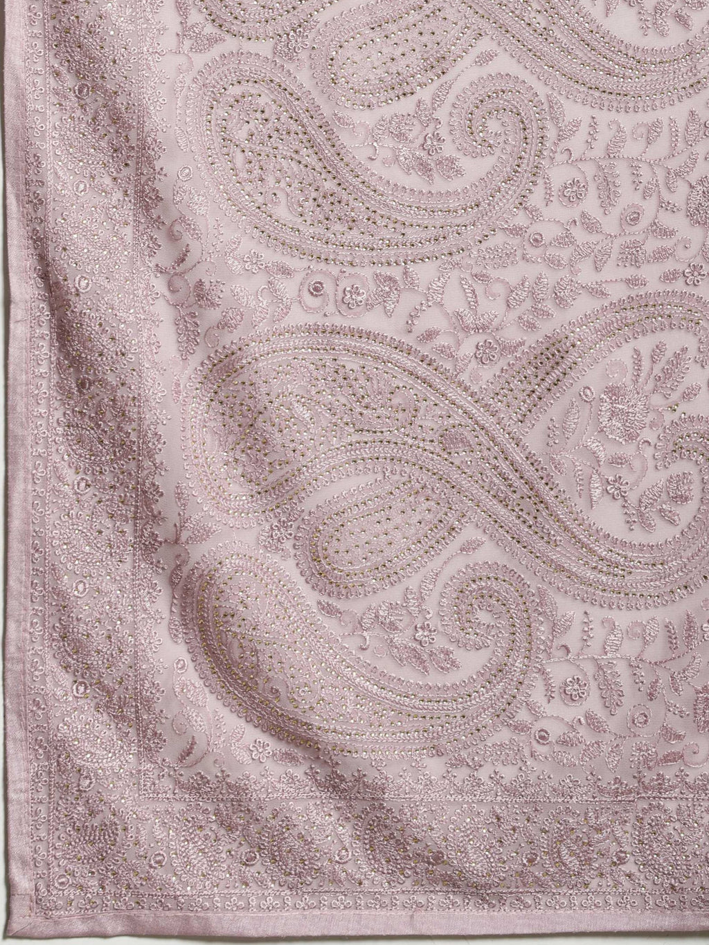 Lavender Embroidered Georgette Saree