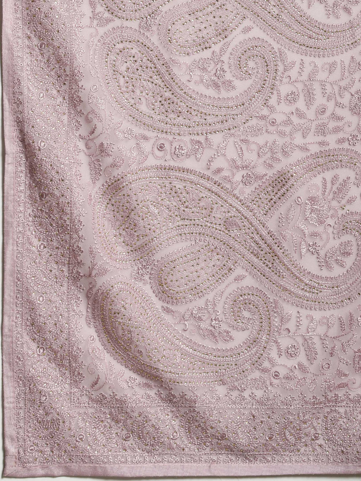 Lavender Embroidered Georgette Saree