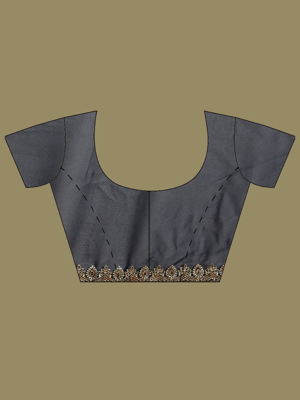 Navy Blue Embroidered Georgette Saree