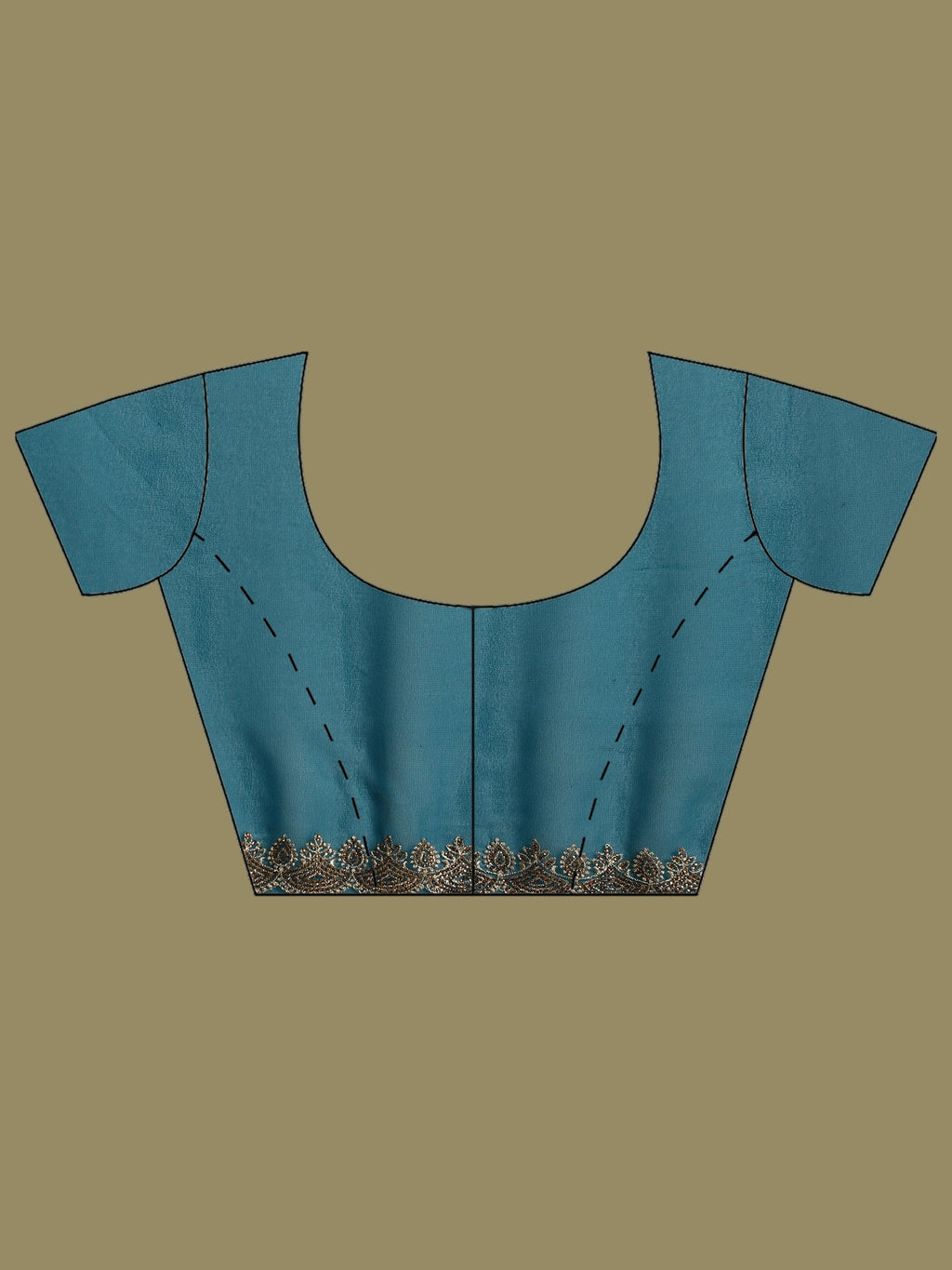 Teal Green Embroidered Georgette Saree