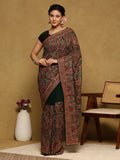 Bottle Green Embroidered Georgette Saree