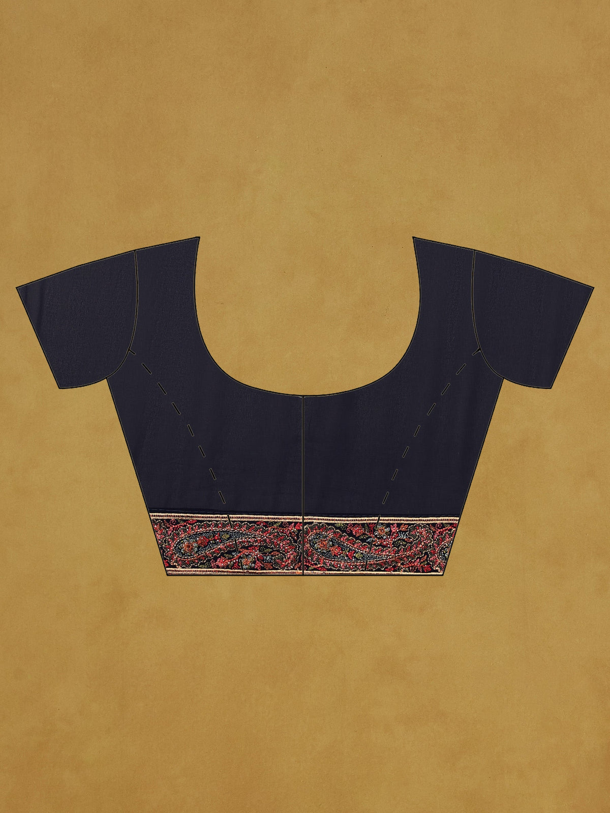Navy Blue Embroidered Georgette Saree