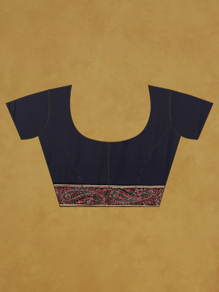 Navy Blue Embroidered Georgette Saree