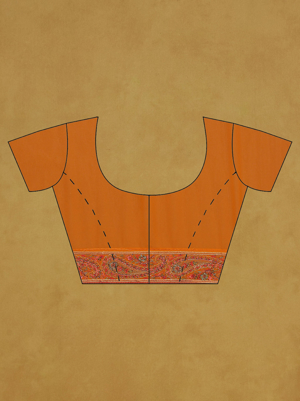 Orange Embroidered Georgette Saree