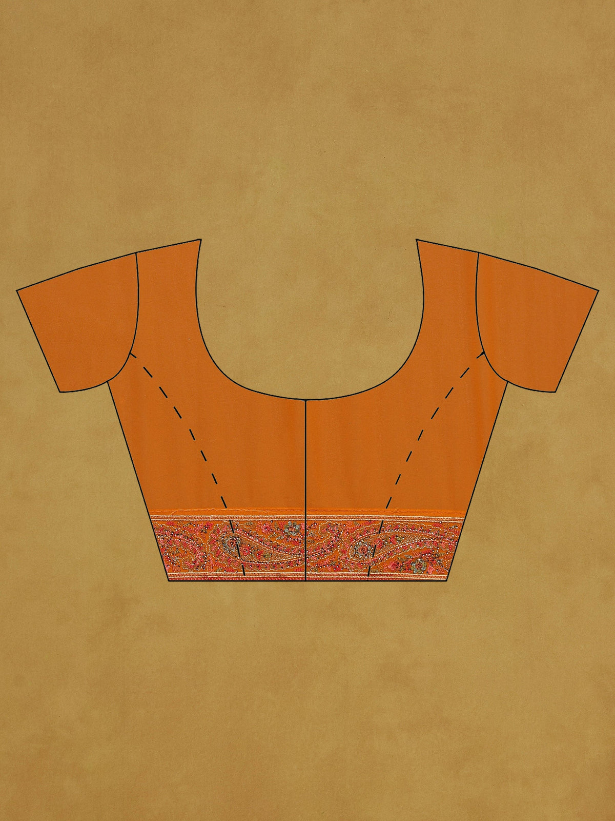 Orange Embroidered Georgette Saree