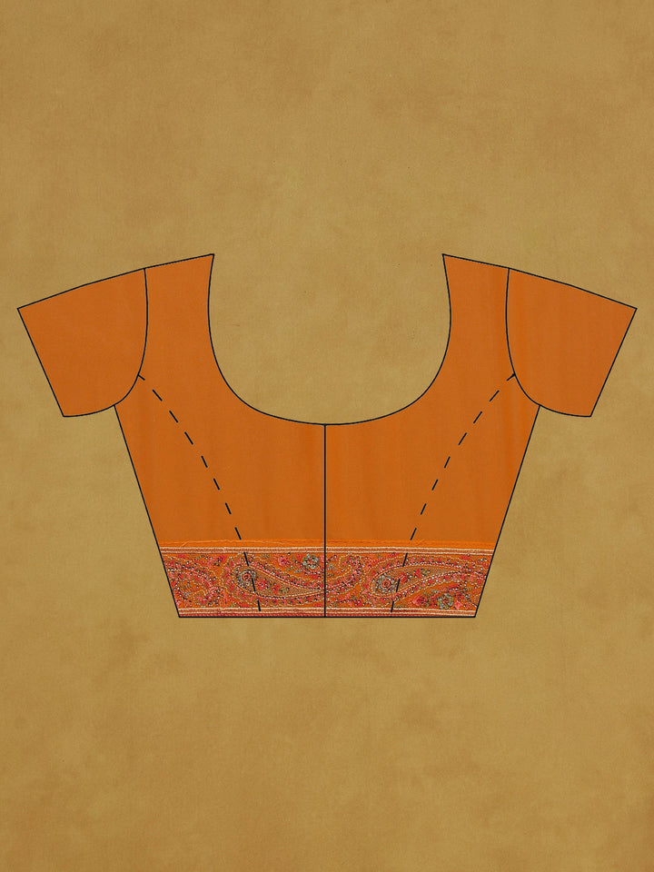 Orange Embroidered Georgette Saree