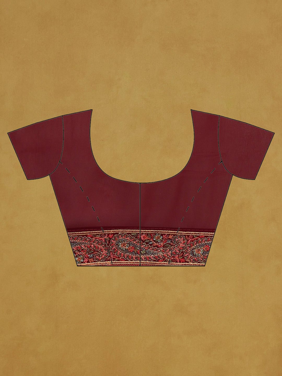 Wine Embroidered Georgette Saree