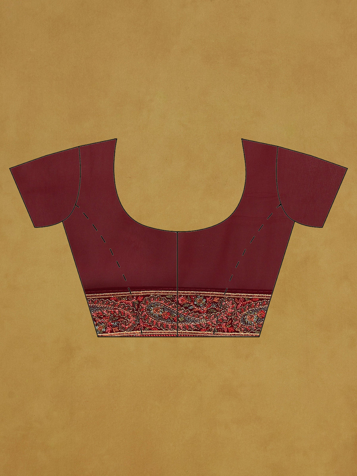 Wine Embroidered Georgette Saree