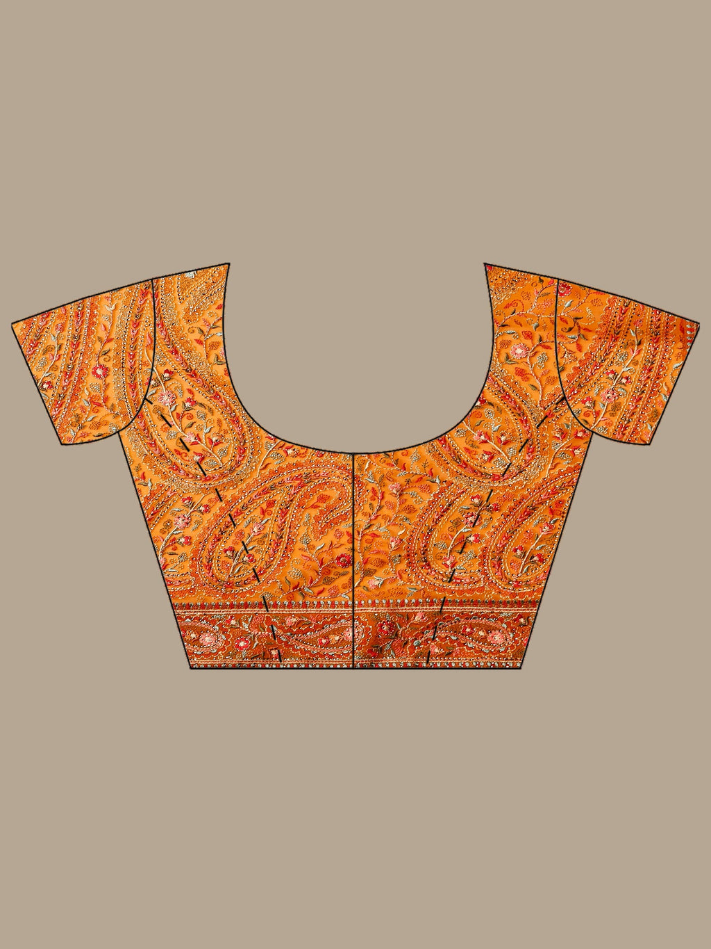 Orange Embroidered Georgette Saree