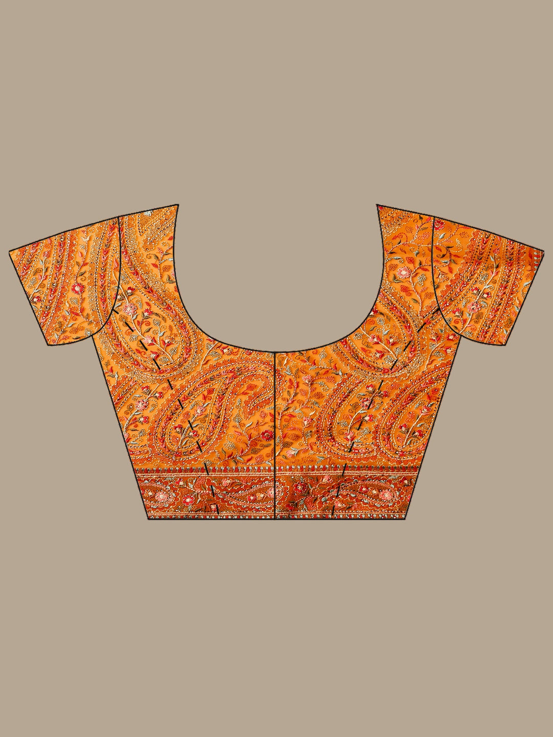 Orange Embroidered Georgette Saree