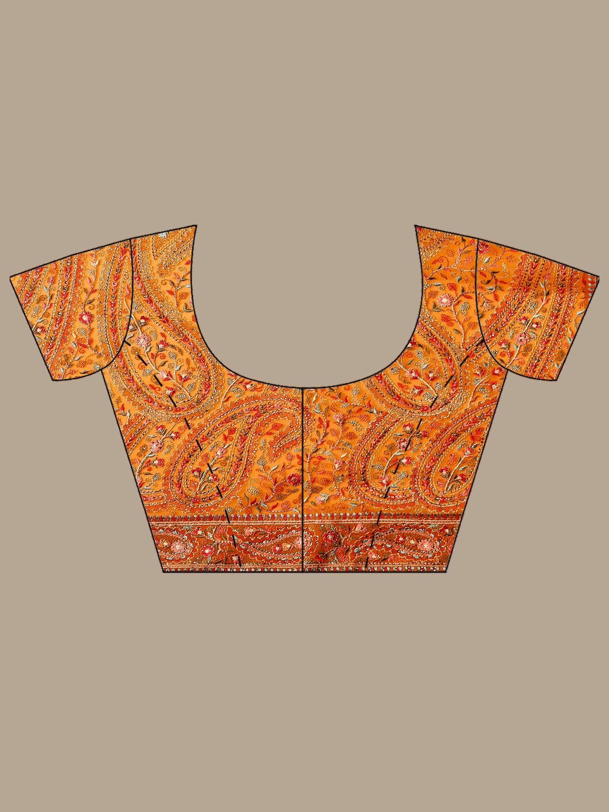 Orange Embroidered Georgette Saree