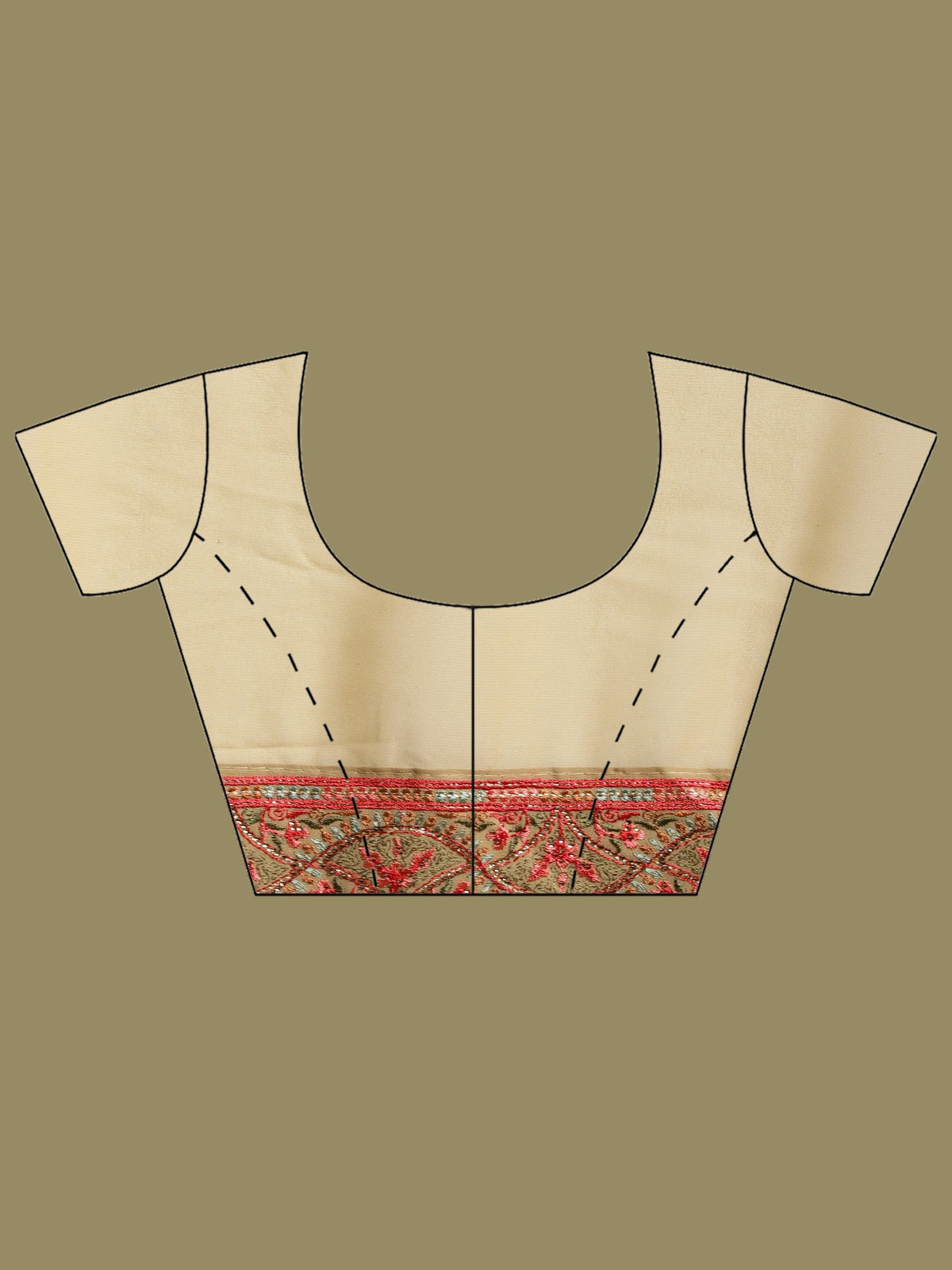 Beige Embroidered Georgette Saree