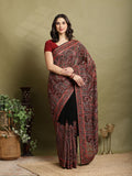 Black Embroidered Georgette Saree