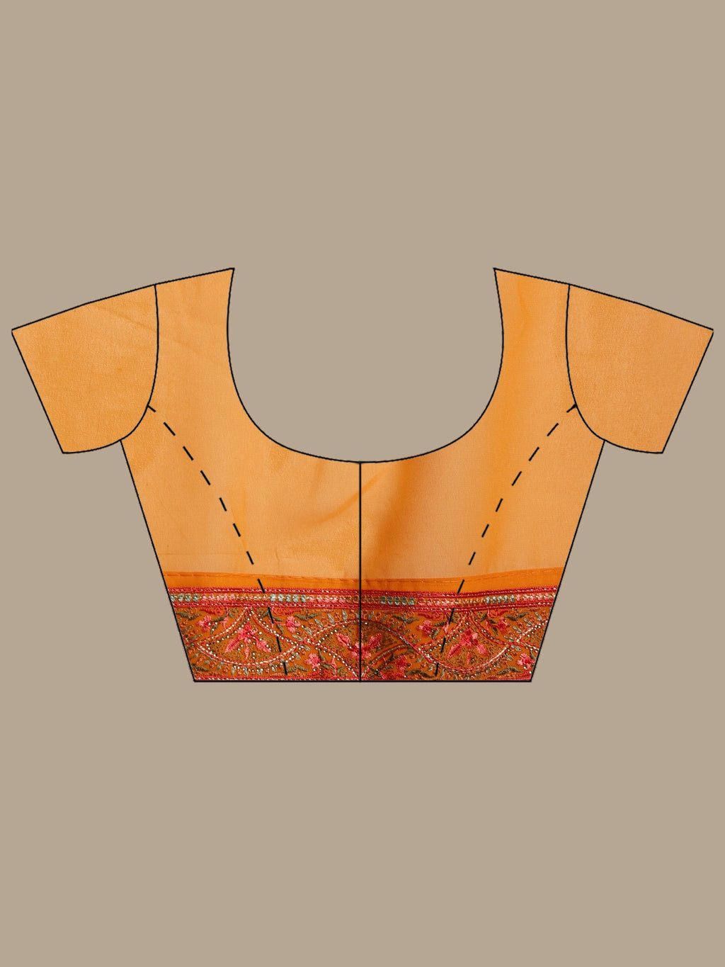Mustard Embroidered Georgette Saree