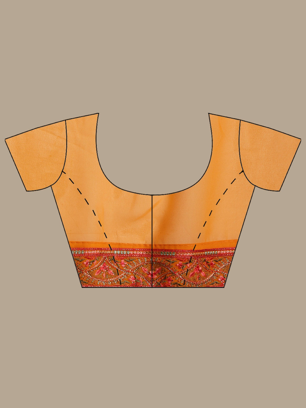 Mustard Embroidered Georgette Saree