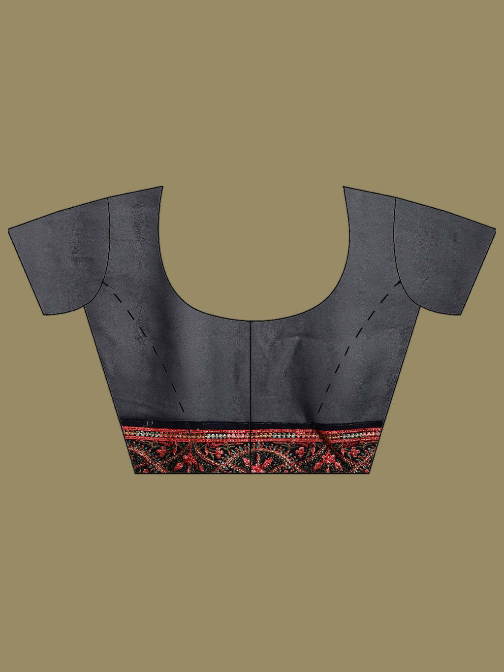Navy Blue Embroidered Georgette Saree