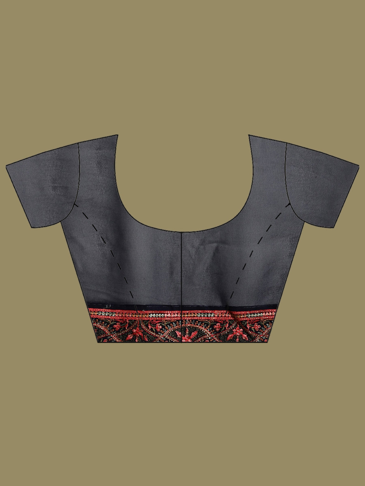 Navy Blue Embroidered Georgette Saree